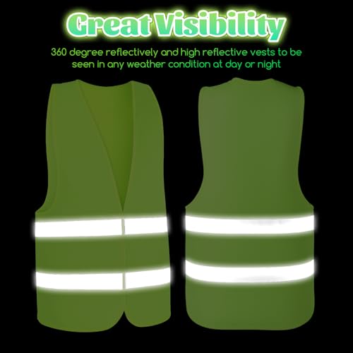 High Visibility Reflective Safety Vest 30 Pack Mesh Neon Green Work