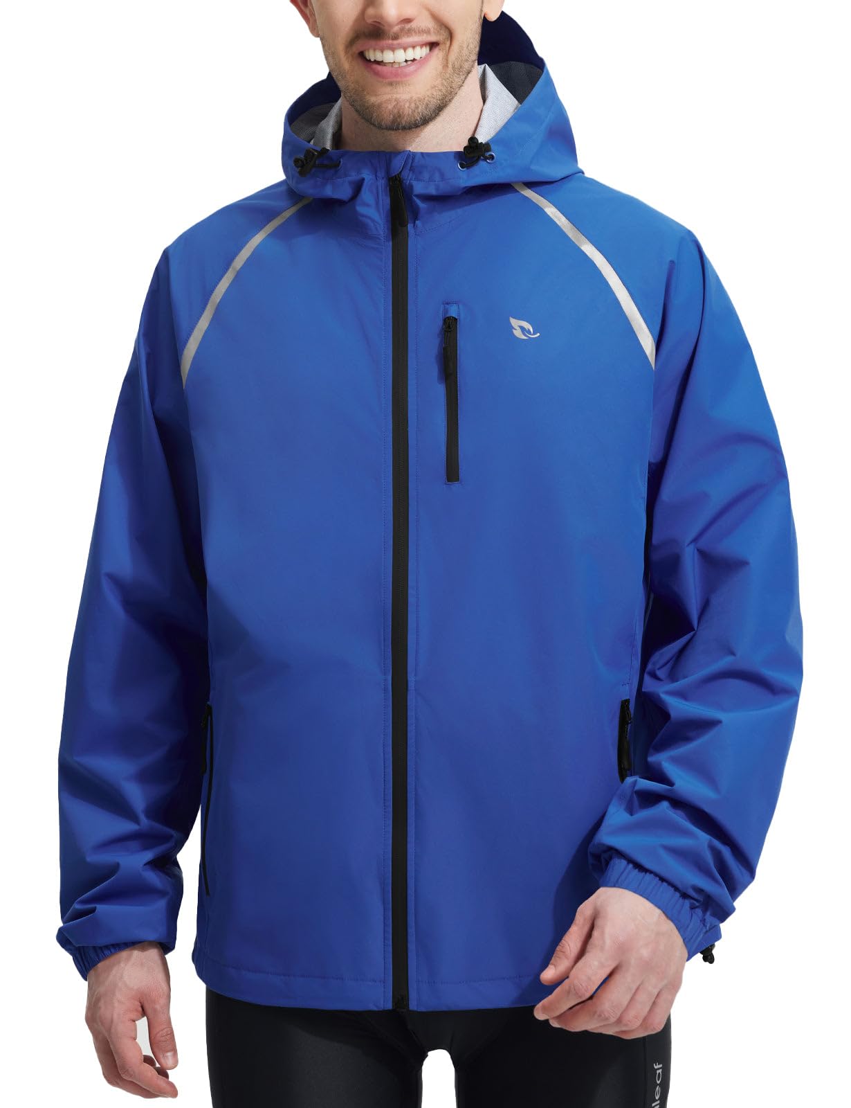 Men’s Waterproof Lightweight Packable Rain Jacket Windbreaker Hooded Reflective Cycling Running Hiking Outdoor Gear