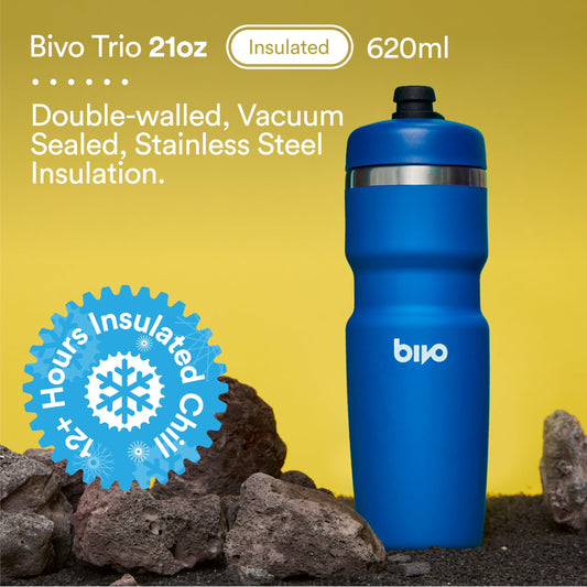 Insulated Stainless Steel Bike Water Bottle 21oz High Flow Nozzle Fits Most Cages Keeps Drinks Cold Long Lasting Dishwasher Safe