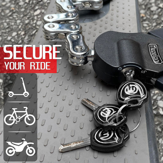 Heavy Duty Anti Theft Bike Chain Lock 8mm with Keys Weather Resistant Security Lock for E Bike Electric Scooter Motorcycle