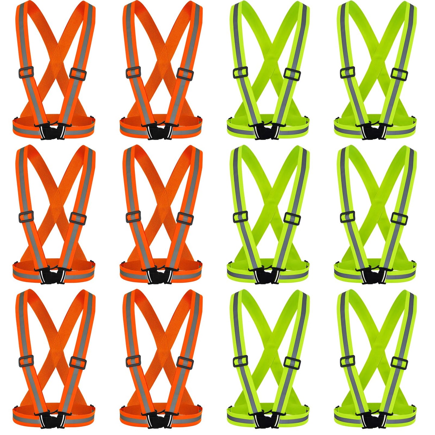 High Visibility Reflective Safety Vest Adjustable Lightweight Reflector Straps Construction Running Safety Gear Unisex Vest