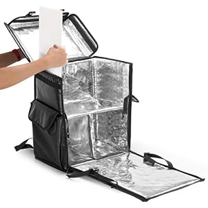 Insulated Food Delivery Backpack Waterproof Top Front Loading Multi Compartment Thermal Courier Bag Bike Delivery Compact Heavy Duty
