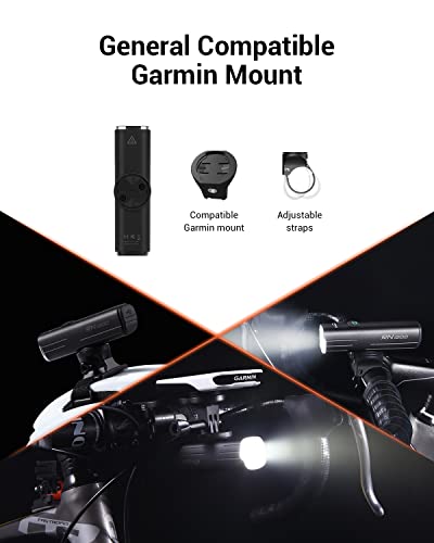 USB Rechargeable Bike Headlight 1200LM CREE LED IPX7 Waterproof Type-C 4000mAh Night Riding