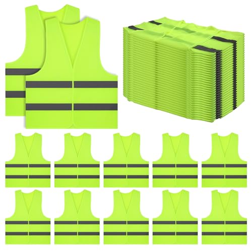 High Visibility Reflective Safety Vest 30 Pack Mesh Neon Green Work