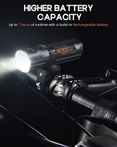 USB Rechargeable Bike Headlight 1200LM CREE LED IPX7 Waterproof Type-C 4000mAh Night Riding