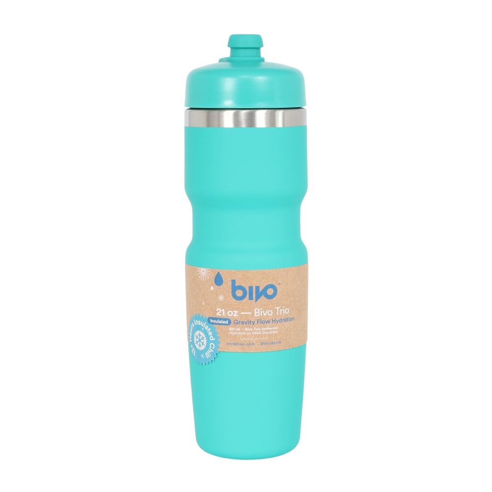 Insulated Stainless Steel Bike Water Bottle 21oz High Flow Nozzle Fits Most Cages Keeps Drinks Cold Long Lasting Dishwasher Safe