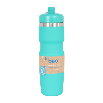 Insulated Stainless Steel Bike Water Bottle 21oz High Flow Nozzle Fits Most Cages Keeps Drinks Cold Long Lasting Dishwasher Safe
