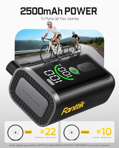 Fanttik X11 Ace Mini Bike Pump, 21s Fast Inflate Bicycle Pump with Gauge, 150PSI Electric Air Pump Portable with Presta/Schrader Valve for Motorcycle/Road/E-Bike/MTB, iF Design Award 2026
