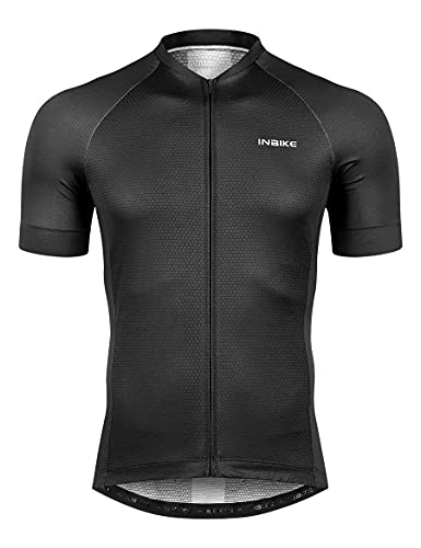 Men’s Cycling Jersey Moisture Wicking Quick Dry Short Sleeve Reflective 3 Rear Pockets Performance Bike Shirt