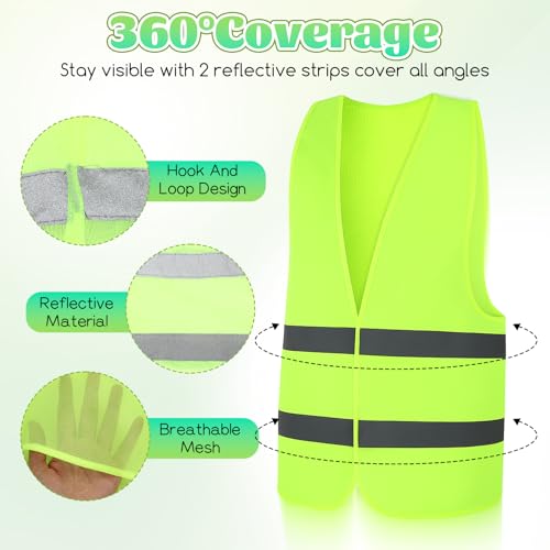 High Visibility Reflective Safety Vest 30 Pack Mesh Neon Green Work