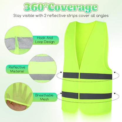 High Visibility Reflective Safety Vest 30 Pack Mesh Neon Green Work