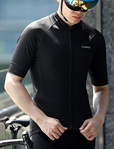 Men’s Cycling Jersey Moisture Wicking Quick Dry Short Sleeve Reflective 3 Rear Pockets Performance Bike Shirt