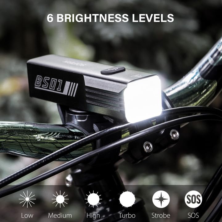 USB Rechargeable Bike Headlight Super Bright Night Riding IP65 Waterproof Quick Release Mount Compact Urban MTB Light
