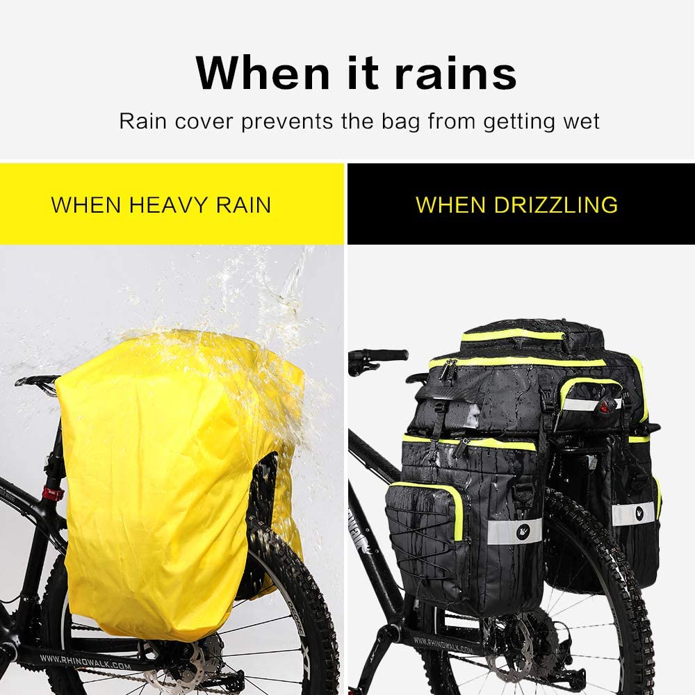 Bike Pannier Bag Set 3 in 1 Cargo Rack Shoulder Laptop Compatible Waterproof Cycling Storage Bag Commuter Bicycle Rack Bag