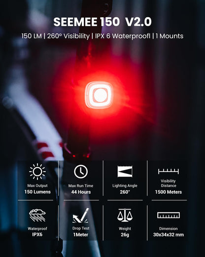 USB Rechargeable Bike Headlight and Taillight Set 1200LM 150LM Night Riding Waterproof Compact
