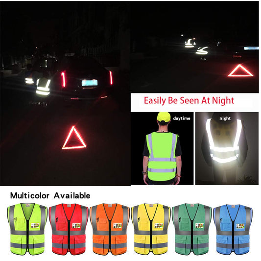 High Visibility Reflective Safety Vest with Pockets Wholesale Work Safety Vest Neon Mesh Adjustable Unisex Outdoor Gear