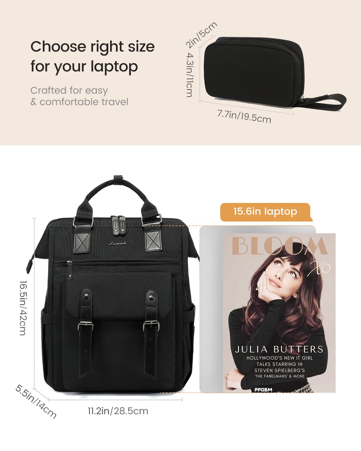 Laptop Backpack for Women Work Travel Commuter College School Bag Lightweight Multi Pocket Casual Daypack Fits Daily Essentials