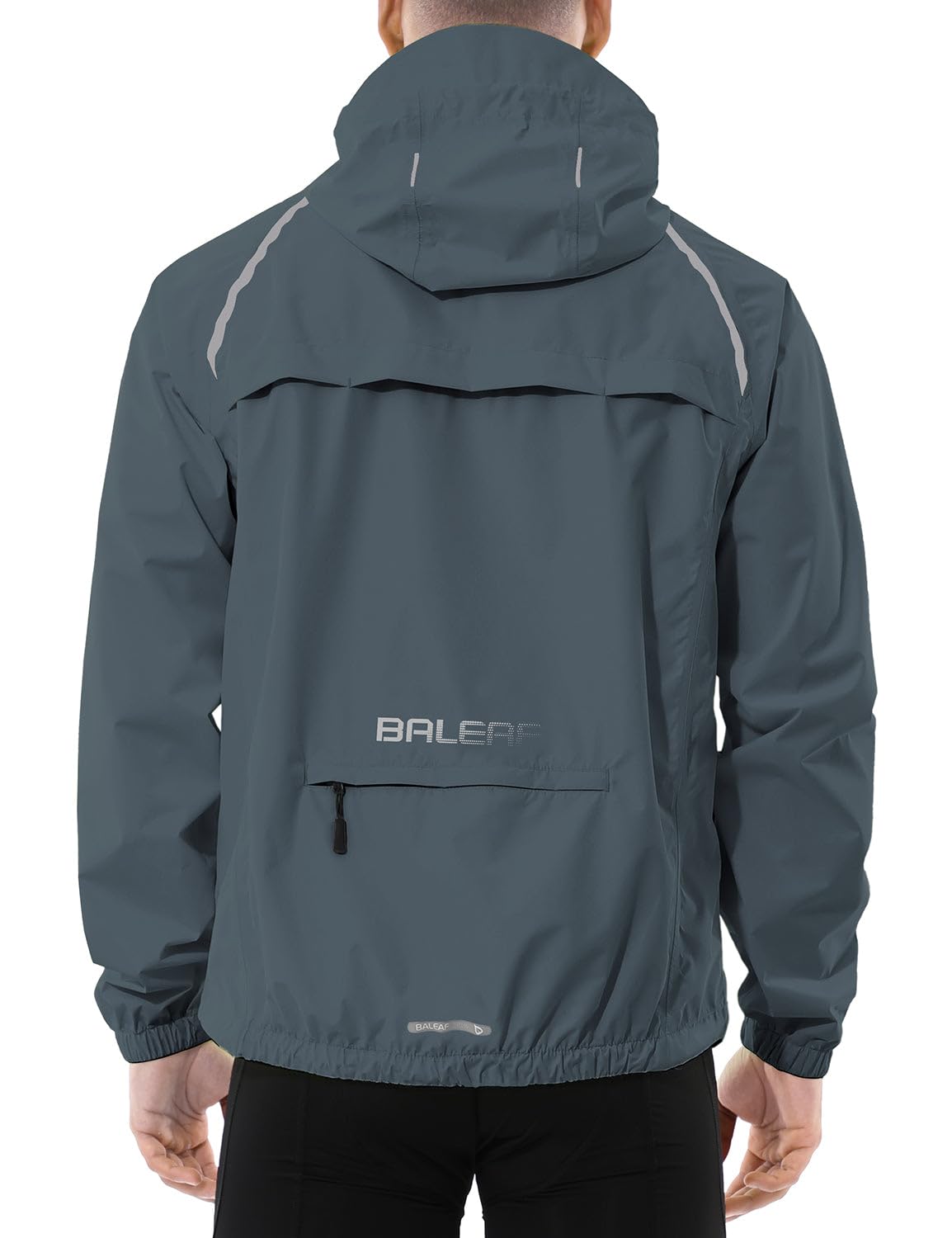 Men’s Waterproof Lightweight Packable Rain Jacket Windbreaker Hooded Reflective Cycling Running Hiking Outdoor Gear