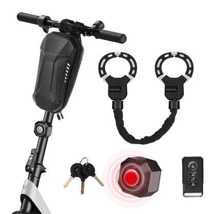 Heavy Duty Anti Theft Bike Chain Lock with Alarm Waterproof Security Lock for E Scooter Bicycle Motorcycle 37 Inch Portable Lock Bag