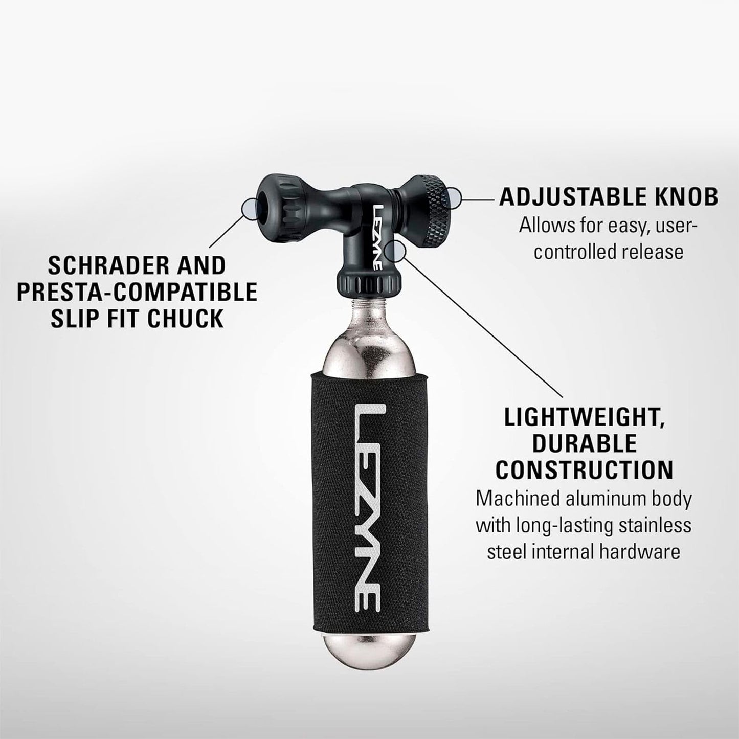CO2 Bike Tire Inflator Aluminum Twist Control Valve Presta Schrader Compatible Compact Portable Tire Pump