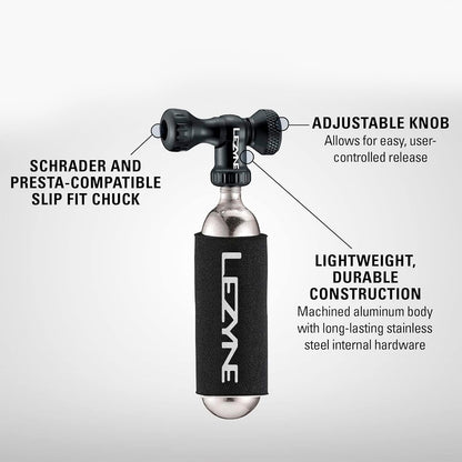 CO2 Bike Tire Inflator Aluminum Twist Control Valve Presta Schrader Compatible Compact Portable Tire Pump