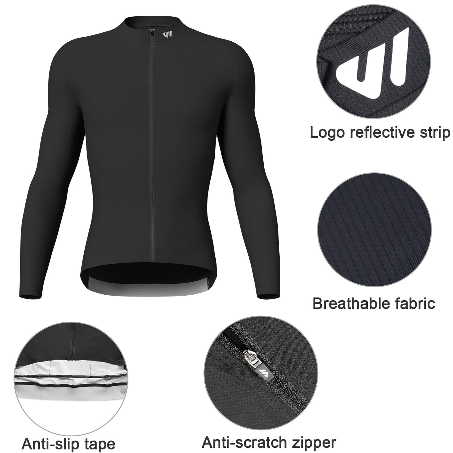 Men’s Cycling Jersey Short Sleeve Full Zipper Breathable Quick Dry Rear Pockets Road Bike Performance Shirt