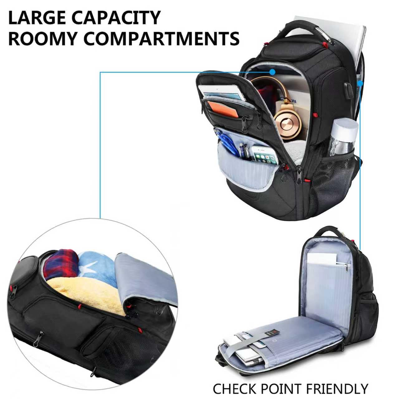 KROSER Friendly Travel Laptop Backpack Water-Repellent Daypack Business Backpack