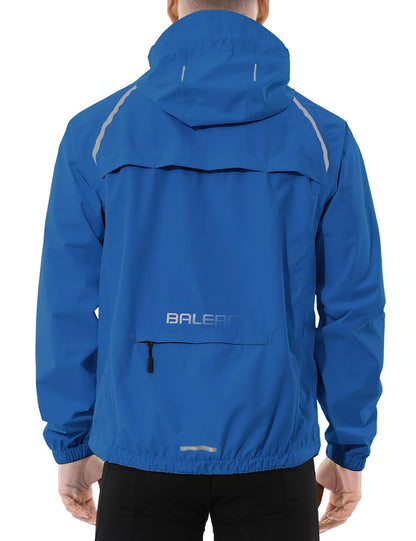Men’s Waterproof Lightweight Packable Rain Jacket Windbreaker Hooded Reflective Cycling Running Hiking Outdoor Gear