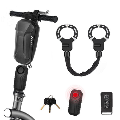 Heavy Duty Anti Theft Bike Chain Lock with Alarm Waterproof Security Lock for E Scooter Bicycle Motorcycle 37 Inch Portable Lock Bag