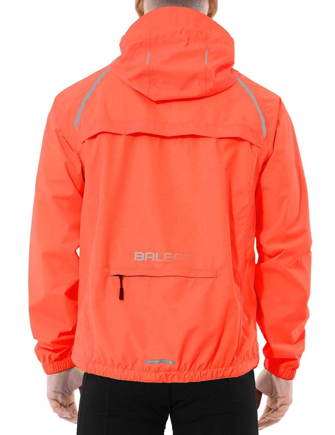 Men’s Waterproof Lightweight Packable Rain Jacket Windbreaker Hooded Reflective Cycling Running Hiking Outdoor Gear
