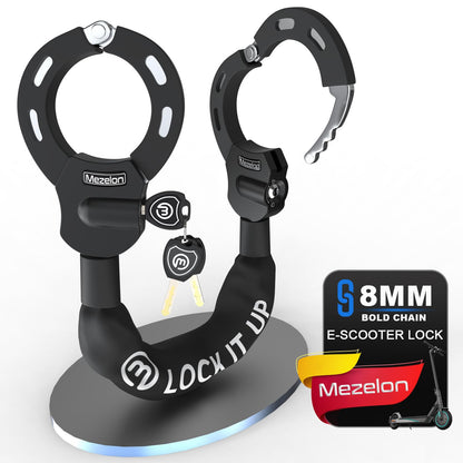 Heavy Duty Anti Theft Bike Chain Lock 8mm with Keys Weather Resistant Security Lock for E Bike Electric Scooter Motorcycle