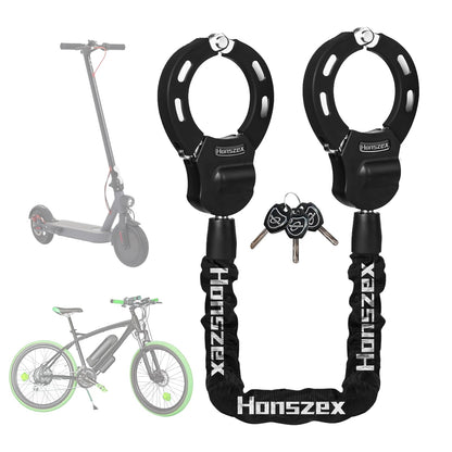Heavy Duty Anti Theft Handcuff Chain Lock Waterproof Security Lock with Key for Electric Scooter Bike E Bike Motorcycle