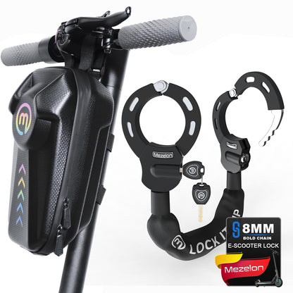 Heavy Duty Anti Theft Bike Chain Lock 8mm with Keys Weather Resistant Security Lock for E Bike Electric Scooter Motorcycle