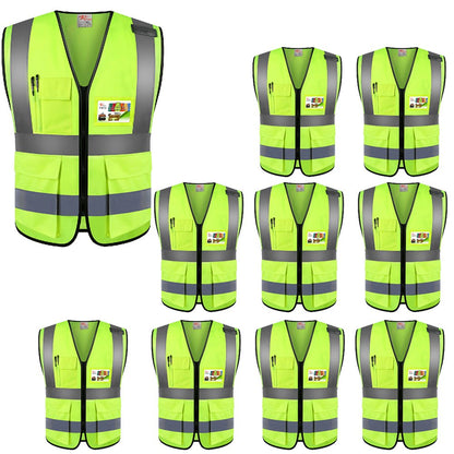High Visibility Reflective Safety Vest with Pockets Wholesale Work Safety Vest Neon Mesh Adjustable Unisex Outdoor Gear