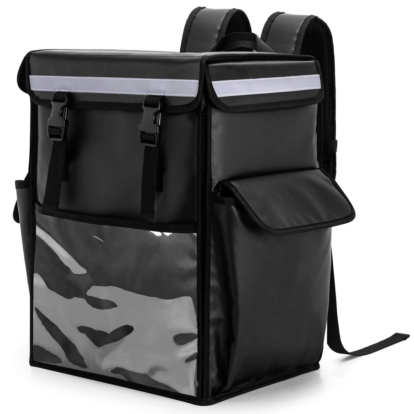 Insulated Food Delivery Backpack Waterproof Top Front Loading Multi Compartment Thermal Courier Bag Bike Delivery Compact Heavy Duty