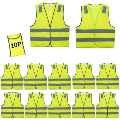 High Visibility Reflective Safety Vest Bulk Pack Class 2 Yellow Construction Work Vest Unisex Lightweight Durable Workwear
