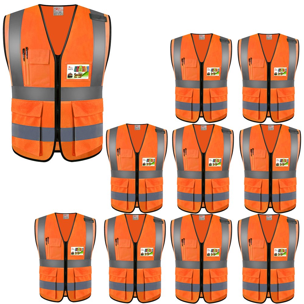 High Visibility Reflective Safety Vest with Pockets Wholesale Work Safety Vest Neon Mesh Adjustable Unisex Outdoor Gear