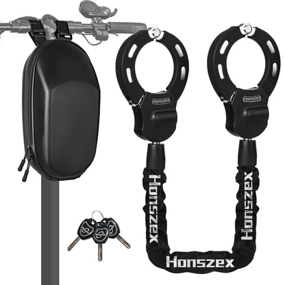 Heavy Duty Anti Theft Handcuff Chain Lock Waterproof Security Lock with Key for Electric Scooter Bike E Bike Motorcycle