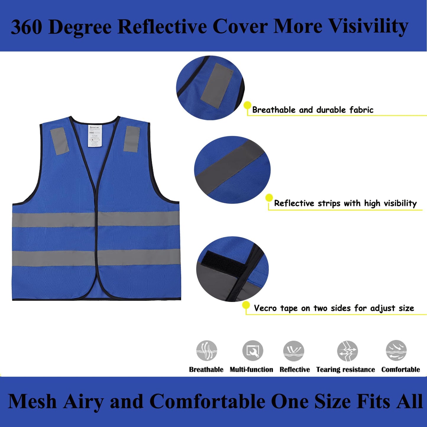 High Visibility Reflective Safety Vest Bulk Pack Class 2 Yellow Construction Work Vest Unisex Lightweight Durable Workwear