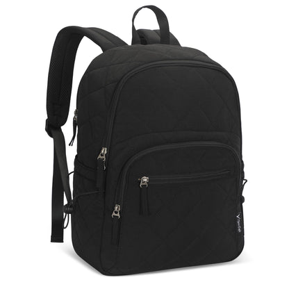 Quilted Travel Laptop Backpack Lightweight Puffer Style 16 Inch Laptop Compatible Casual Daypack Personal Item Bag