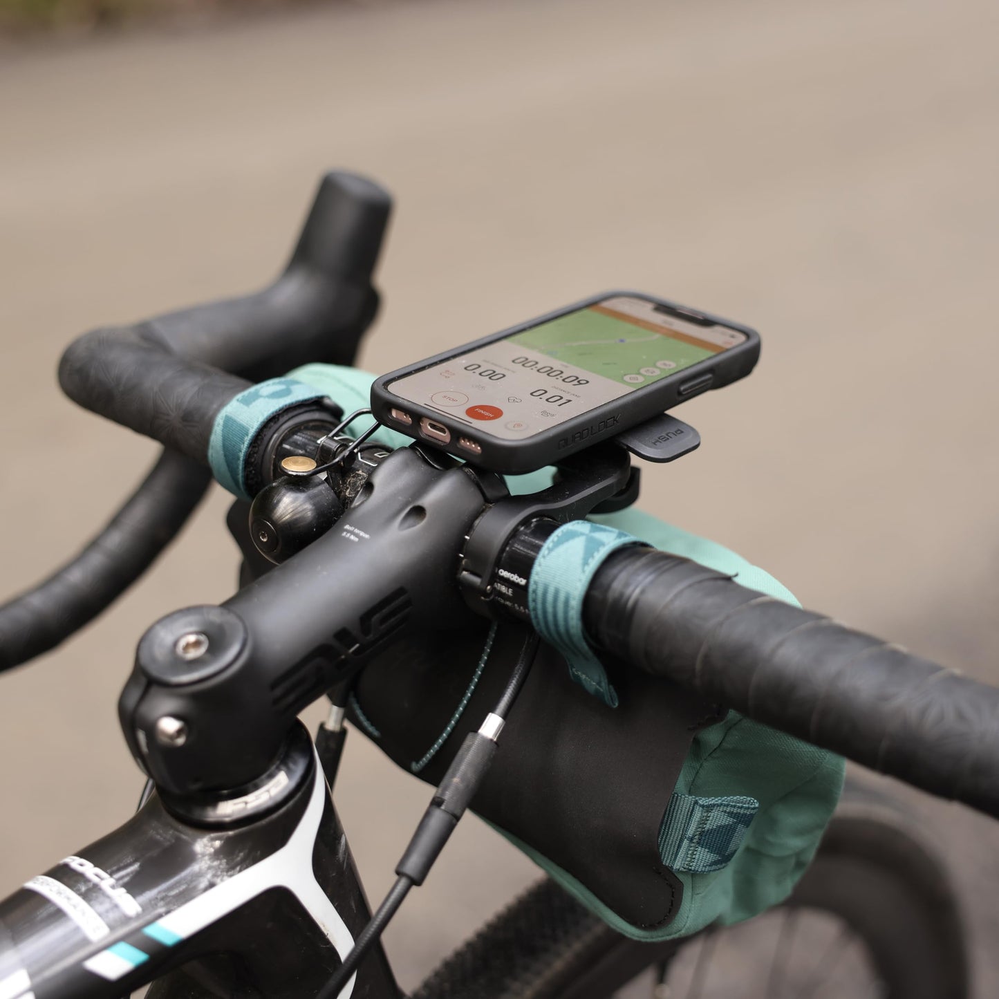 Quad Lock Out Front Handlebar Bike Phone Mount Pro (V2) with Universal MAG Adapter