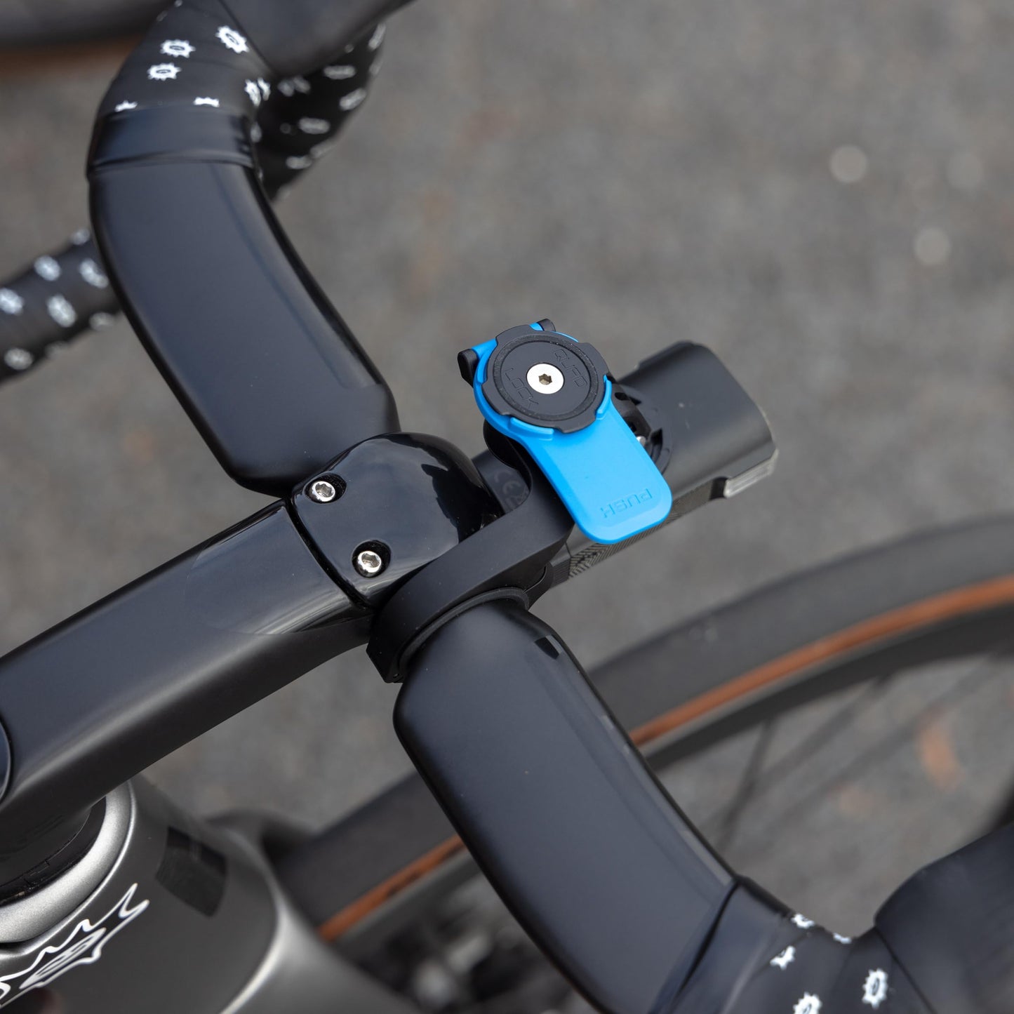 Out Front Bike Phone Mount Handlebar Compatible iPhone Galaxy Pixel Secure Lock Cycling Smartphone Holder