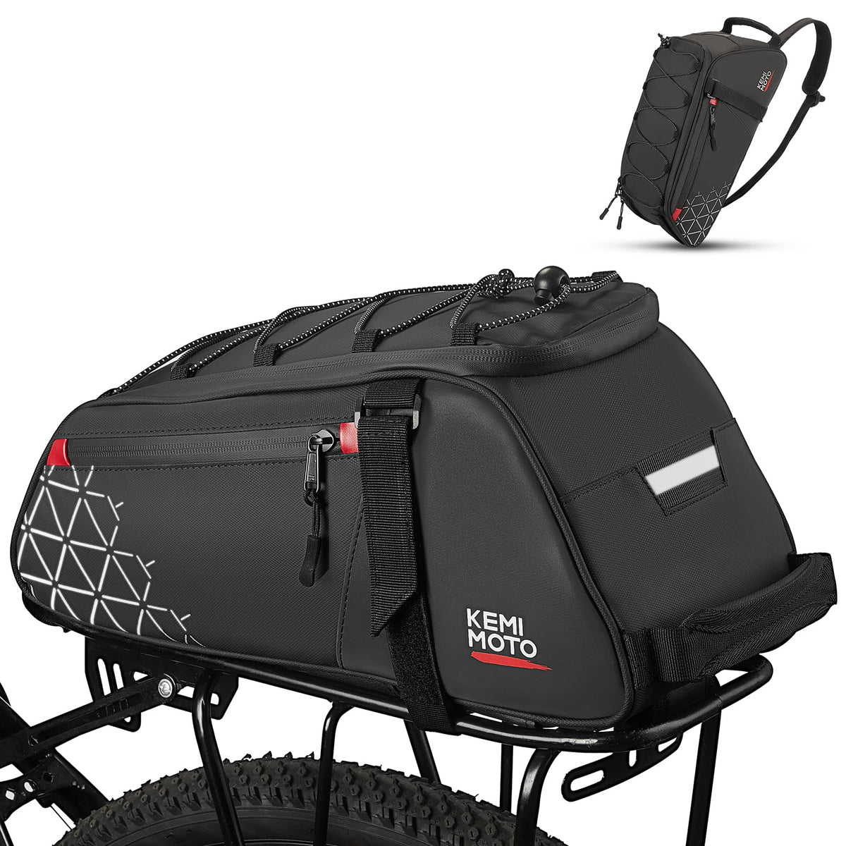 KEMIMOTO Bike Bag Rear Rack Bag Bicycle Trunk Bag