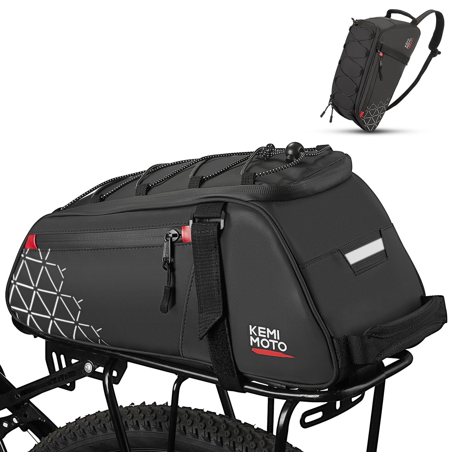 KEMIMOTO Bike Bag Rear Rack Bag Bicycle Trunk Bag