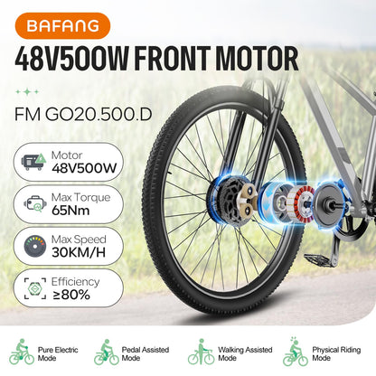 Front Hub Electric Bike Conversion Kit 48V 500W 20–29 Inch Compatible Dual Mode Controller LCD Display Optional Battery System