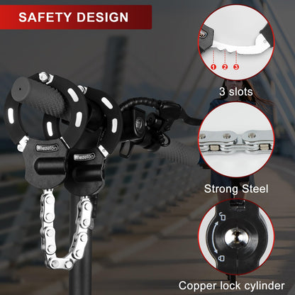 Heavy Duty Anti Theft Bike Chain Lock 8mm with Keys Weather Resistant Security Lock for E Bike Electric Scooter Motorcycle
