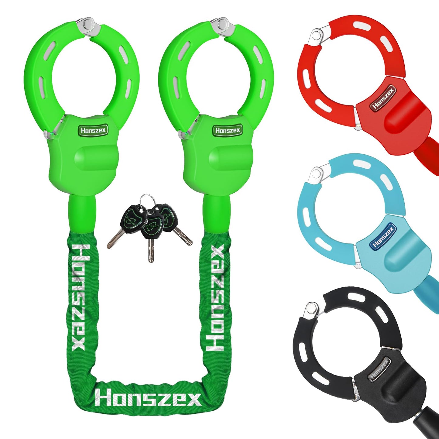 Heavy Duty Anti Theft Handcuff Chain Lock Waterproof Security Lock with Key for Electric Scooter Bike E Bike Motorcycle