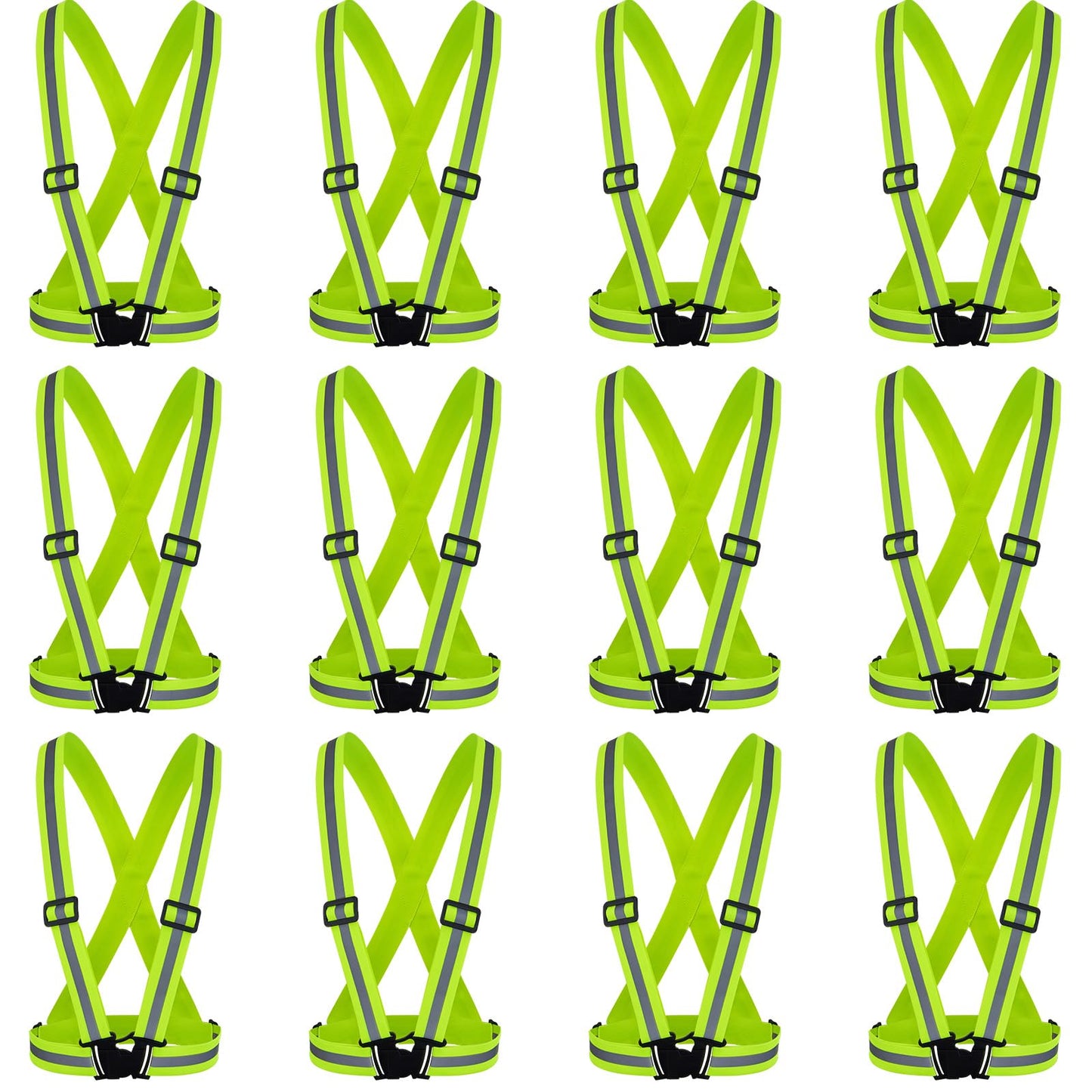 High Visibility Reflective Safety Vest Adjustable Lightweight Reflector Straps Construction Running Safety Gear Unisex Vest