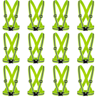 High Visibility Reflective Safety Vest Adjustable Lightweight Reflector Straps Construction Running Safety Gear Unisex Vest