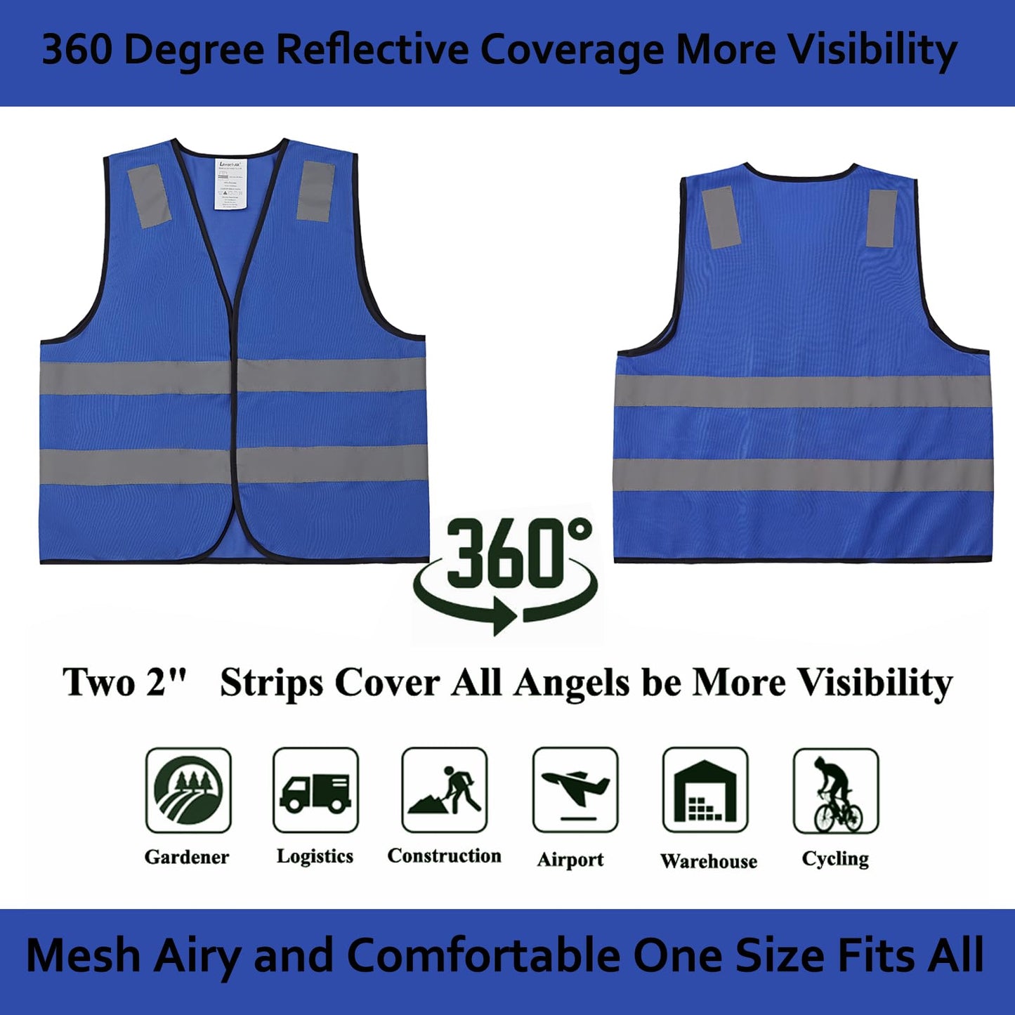 High Visibility Reflective Safety Vest Bulk Pack Class 2 Yellow Construction Work Vest Unisex Lightweight Durable Workwear